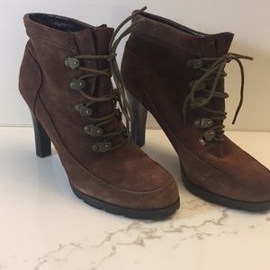 Ralph Lauren Lug Sole Suede Booties 10 M